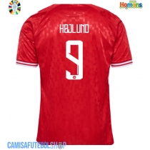 Camisa de time de futebol Dinamarca Rasmus Hojlund #9 Replicas 1º Equipamento Europeu 2024 Manga Curta
